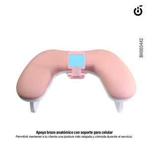 APOYA BRAZOS ANATOMICO CON SOPORTE DE CELULAR ROSA